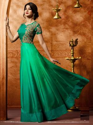 Green Embroidered Silk Salwar With Dupatta 2