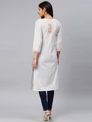 White embroidered cotton chikankari-kurtis 2