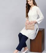 White embroidered cotton chikankari-kurtis