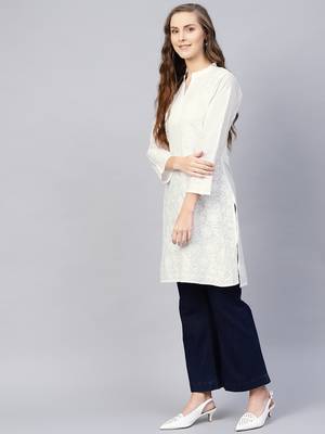 White embroidered cotton chikankari-kurtis 3