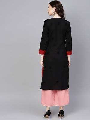 Black embroidered cotton chikankari-kurtis 2