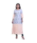 Grey embroidered Kurta  For Women