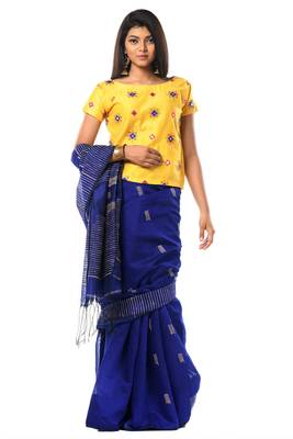 Blue ghicha cotton silk allure 3