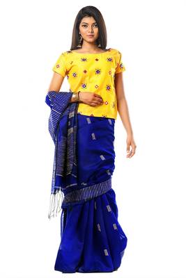 Blue ghicha cotton silk allure 4