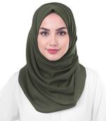 Justkartit Olive Color Premium Georgette Scarf Hijab Dupatta For Women