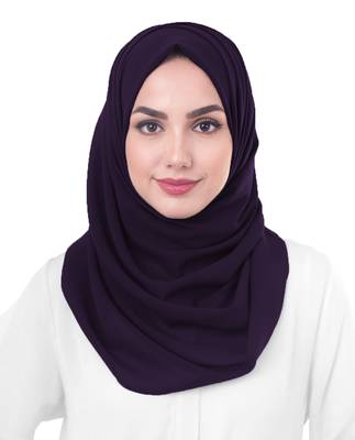 Justkartit Purple Color Occasion Wear Georgette Scarf Hijab Dupatta For Women 1