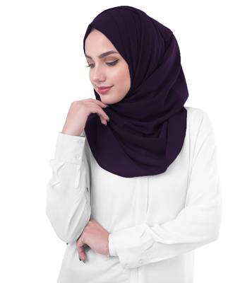 Justkartit Purple Color Occasion Wear Georgette Scarf Hijab Dupatta For Women 3