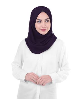 Justkartit Purple Color Occasion Wear Georgette Scarf Hijab Dupatta For Women 4