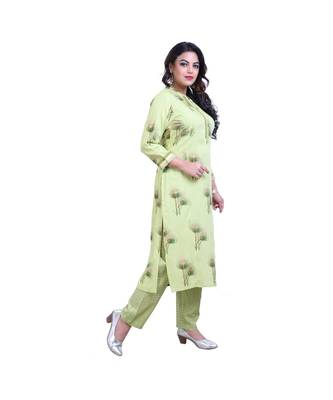 Green Kurta With Pant For Women 2
