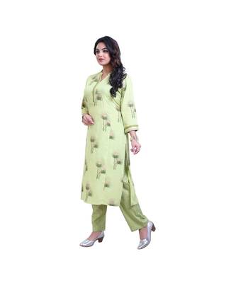Green Kurta With Pant For Women 3