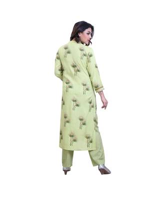 Green Kurta With Pant For Women 4