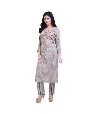 beige Kurta with Pants For Women 3