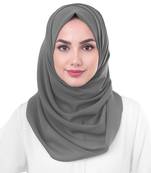 Justkartit Silver Color Festive Wear Georgette Islamic Scarf Hijab Dupatta For Women