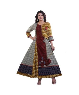 Designer Mix Printed Anarkali Kurta For Women 1