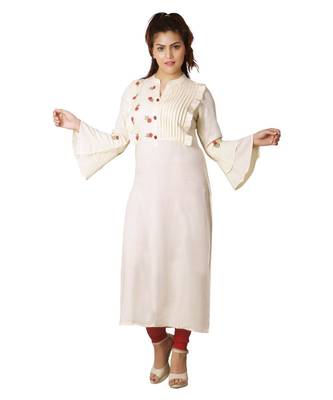 Yellow embroidered Kurti For Women 1