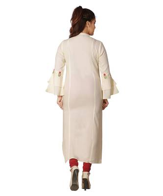 Yellow embroidered Kurti For Women 4