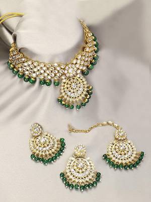 Traditional Choker Set Glided with Kundan & Pearls for Women/Girls 1
