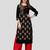 Black & Red Printed Rayon Stitched Straight Women's Kurta With Palazzo Set