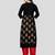 Black & Red Printed Rayon Stitched Straight Women's Kurta With Palazzo Set