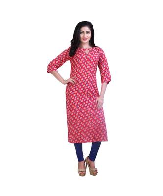 Pink Printed Kurta For Women 1