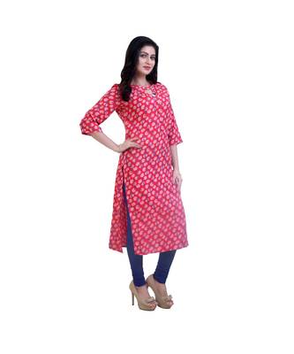 Pink Printed Kurta For Women 2
