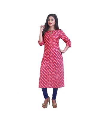 Pink Printed Kurta For Women 3