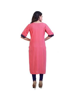 embroidered Pink kurta For Women 4