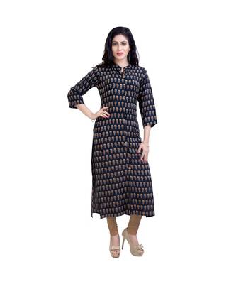 Printed Olive green Kurta For Women 1
