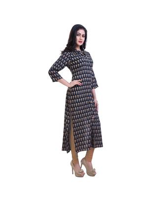 Printed Olive green Kurta For Women 2