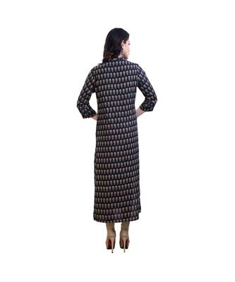Printed Olive green Kurta For Women 4
