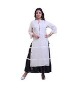 Peach & Black Layered Gown For Women