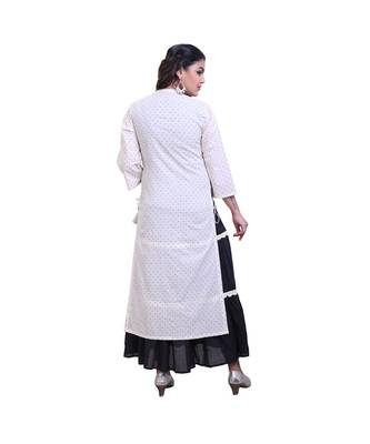 Peach & Black Layered Gown For Women 2