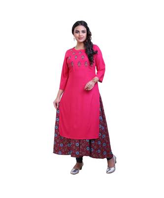 Pink Two Layered Kurta For Women 1