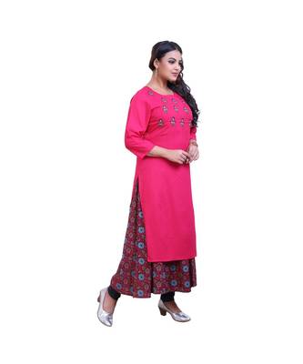 Pink Two Layered Kurta For Women 2