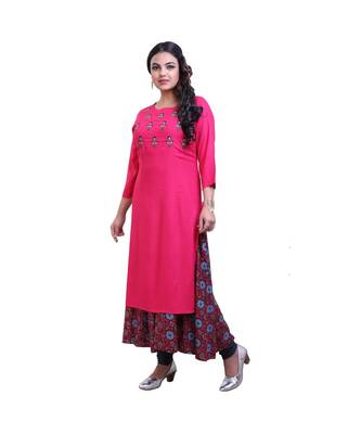 Pink Two Layered Kurta For Women 3