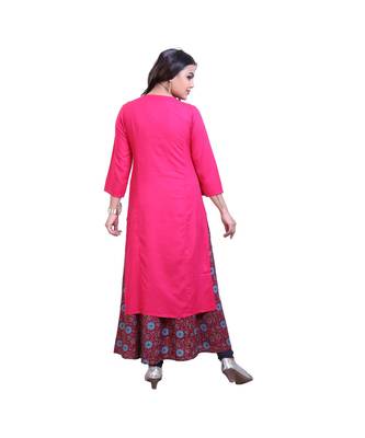 Pink Two Layered Kurta For Women 4