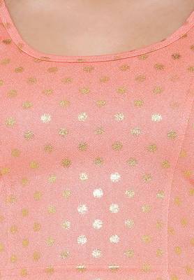 Women's Peach Cotton Lycra Readymade Free Size Stretchable Saree Blouse 4