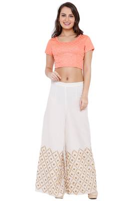 Women's Peach Cotton Lycra Readymade Free Size Stretchable Saree Blouse 5