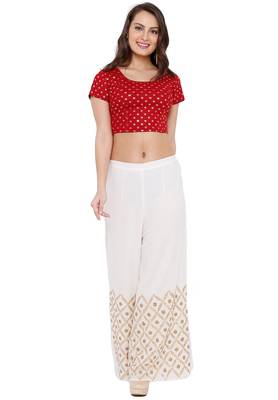 Women's Maroon Cotton Lycra Readymade Free Size Stretchable Saree Blouse 4