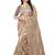 Beige embroidered silk saree with blouse
