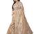Beige embroidered silk saree with blouse