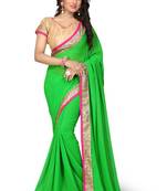Green Embroidered Georgette Saree With Blouse