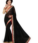 Black Embroidered Georgette Saree With Blouse