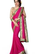 Pink  Embroidered Georgette Saree With Blouse