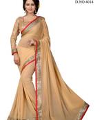 Beige Embroidered Georgette Saree With Blouse