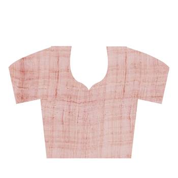 Peach printed cotton saree with blouse 4
