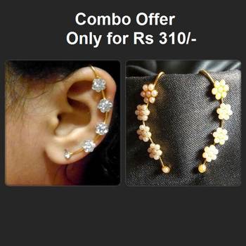 Golden Stone Kaan Ear Cuff Earrings  1