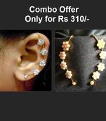 Golden Stone Kaan Ear Cuff Earrings 