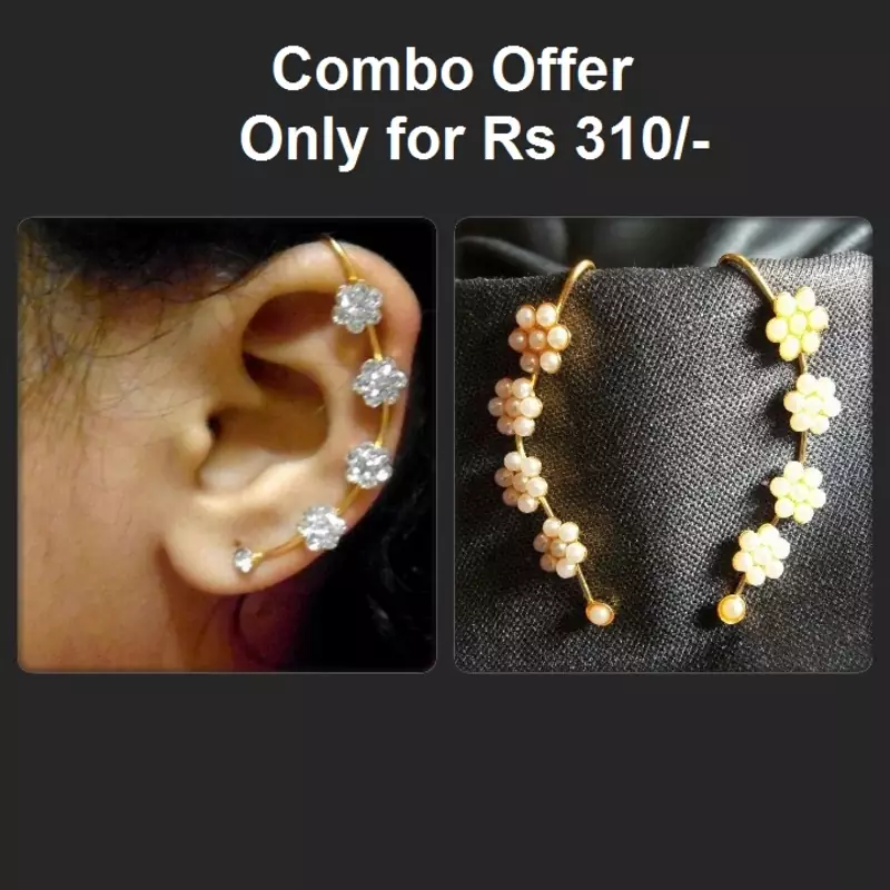 Golden Stone Kaan Ear Cuff Earrings 