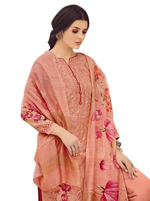 Peach printed pure silk salwar 2